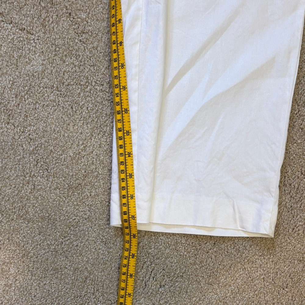 J. Jill Women's Bright White Linen Stretch Pants - Picture 6 of 6